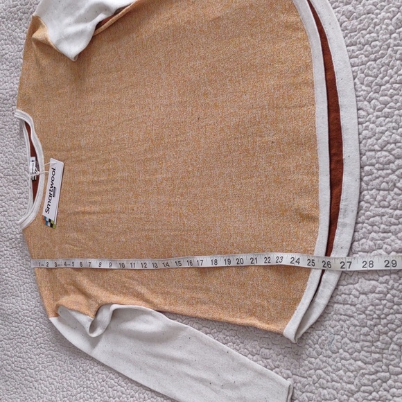 NWT Smartwool Size Small Shadow Pine Colorblock Honey Gold Donegal Sweater - Picture 6 of 16